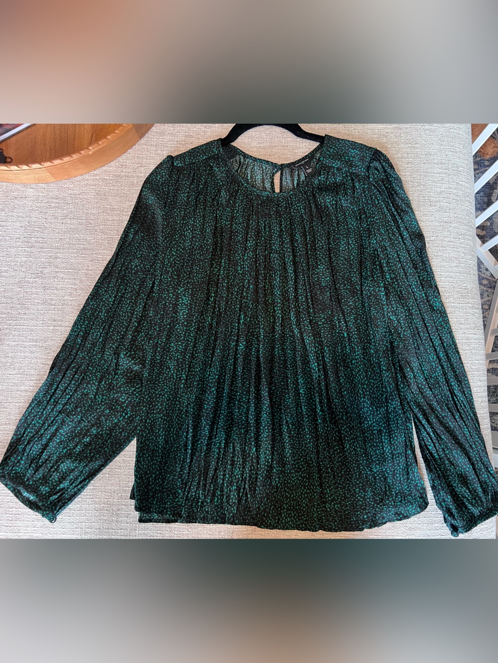 NWOT- Banana Republic Black and Green Printed Blouse